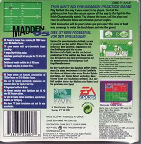 Madden 95 - Box - Back Image