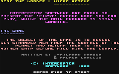Micro Rescue - Screenshot - Game Title Image