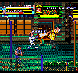 Earthworm Jim in Streets of Rage 2