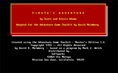 Pirate's Adventure (1992) - Screenshot - Game Title Image