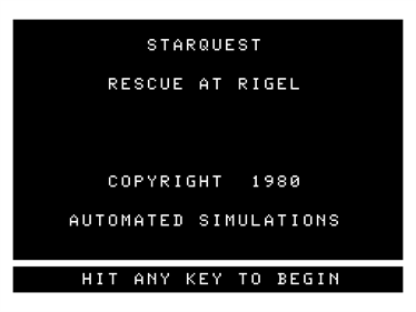 Rescue at Rigel - Screenshot - Game Title Image