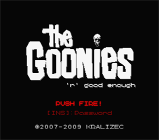 The Goonies 'r' good enough - Screenshot - Game Title Image
