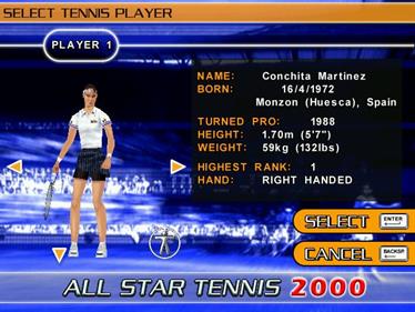 All Star Tennis 2000 - Screenshot - Gameplay Image