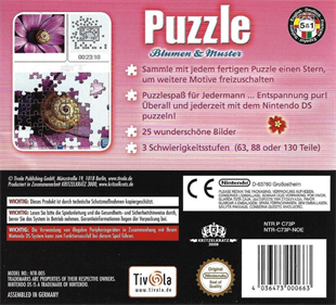 Blumen & Muster Puzzle: Echter Puzzlespass fuer Unterwegs - Box - Back Image