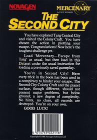 Mercenary: Escape from Targ: The Second City - Box - Back Image