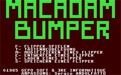 Macadam Bumper - Screenshot - Game Title Image