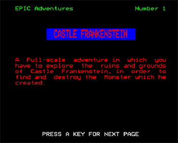 Castle Frankenstein - Screenshot - Game Title Image