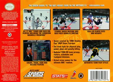 NHL Breakaway 99 - Box - Back Image