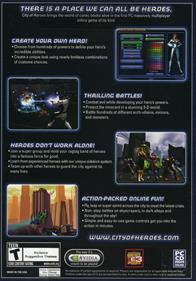 City of Heroes - Box - Back Image