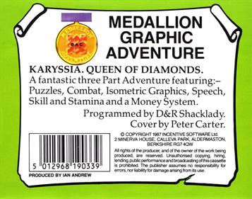 Karyssia: Queen of Diamonds - Box - Back Image