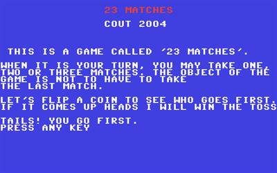 23 Matches - Screenshot - Game Title Image