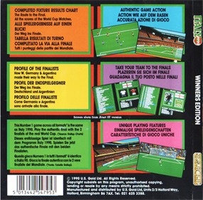 Italy 1990: Winners Edition - Box - Back Image