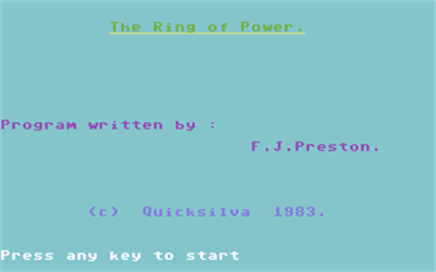 Ring of Power - Screenshot - Game Title Image