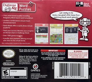 Challenge Me: Word Puzzles - Box - Back Image