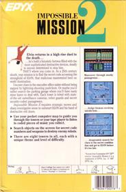 Impossible Mission-II - Box - Back Image