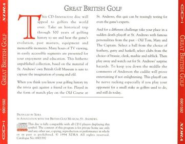Great British Golf: Middle Ages: 1940 - Box - Back Image