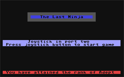 The Last Ninja (Ion International) - Screenshot - Game Title Image