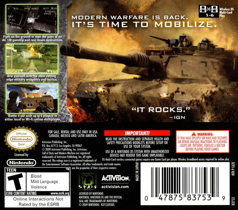 Call of Duty Modern Warfare Mobilized Details LaunchBox Games Database