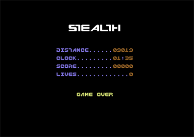 Stealth - Screenshot - Game Over Image