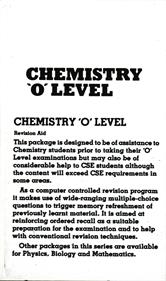 Chemistry 1: O-Level - Advertisement Flyer - Front Image