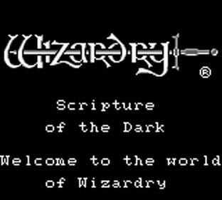 Wizardry Gaiden III: Scripture of the Dark - Screenshot - Game Title Image