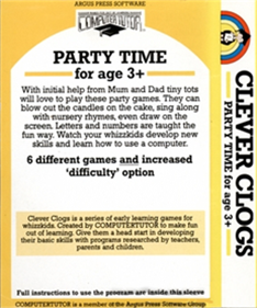 Clever Clogs: Party Time - Box - Back Image
