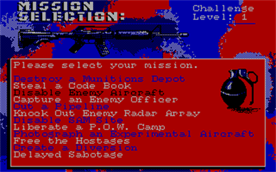 Airborne Ranger - Screenshot - Game Select Image