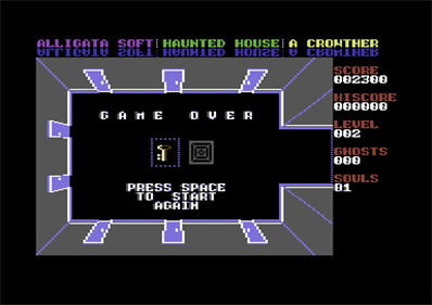 Haunted House (Alligata Software) - Screenshot - Game Over Image