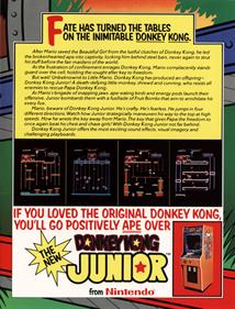 Donkey Kong Junior - Advertisement Flyer - Back