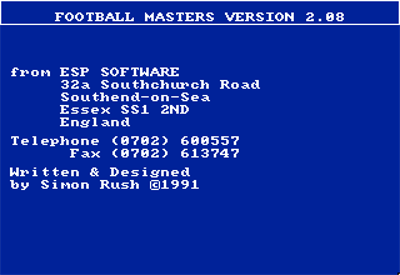 Football Masters - Screenshot - Game Title Image