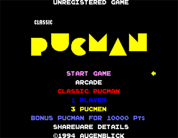 Classic Pucman - Screenshot - Game Title Image