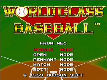 World Class Baseball - Screenshot - Game Title Image