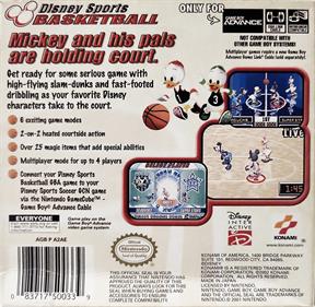 Disney Sports: Basketball - Box - Back Image