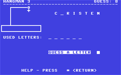 Hangman III - Screenshot - Gameplay Image
