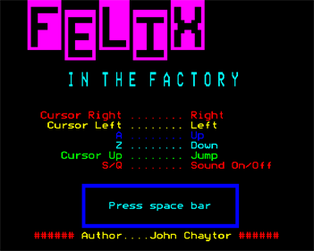 Felix in the Factory - Screenshot - Game Title Image