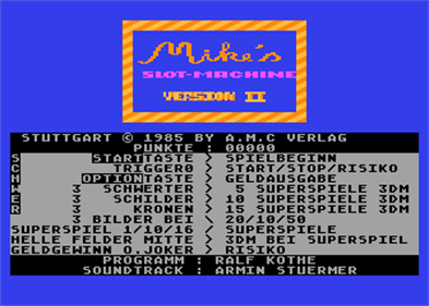 Mike's Slotmachine II - Screenshot - Game Title Image