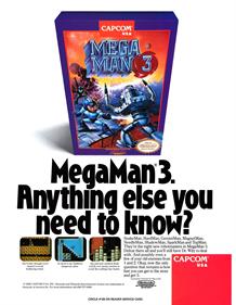 Mega Man 3 - Advertisement Flyer - Front Image