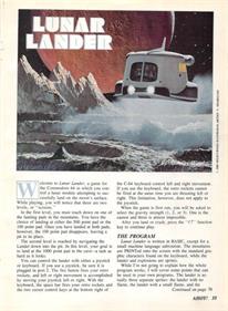 Lunar Lander (Ion International) - Advertisement Flyer - Front Image