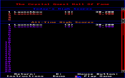 Crystal Quest - Screenshot - High Scores Image