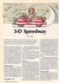 3-D Speedway - Advertisement Flyer - Front Image