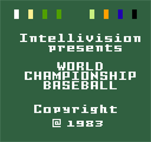 World Championship Baseball - Screenshot - Game Title Image