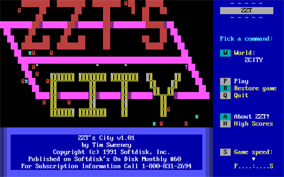 ZZT's City - Screenshot - Game Title Image