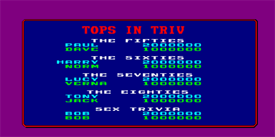 Deluxe Trivia ? Whiz - Screenshot - High Scores Image