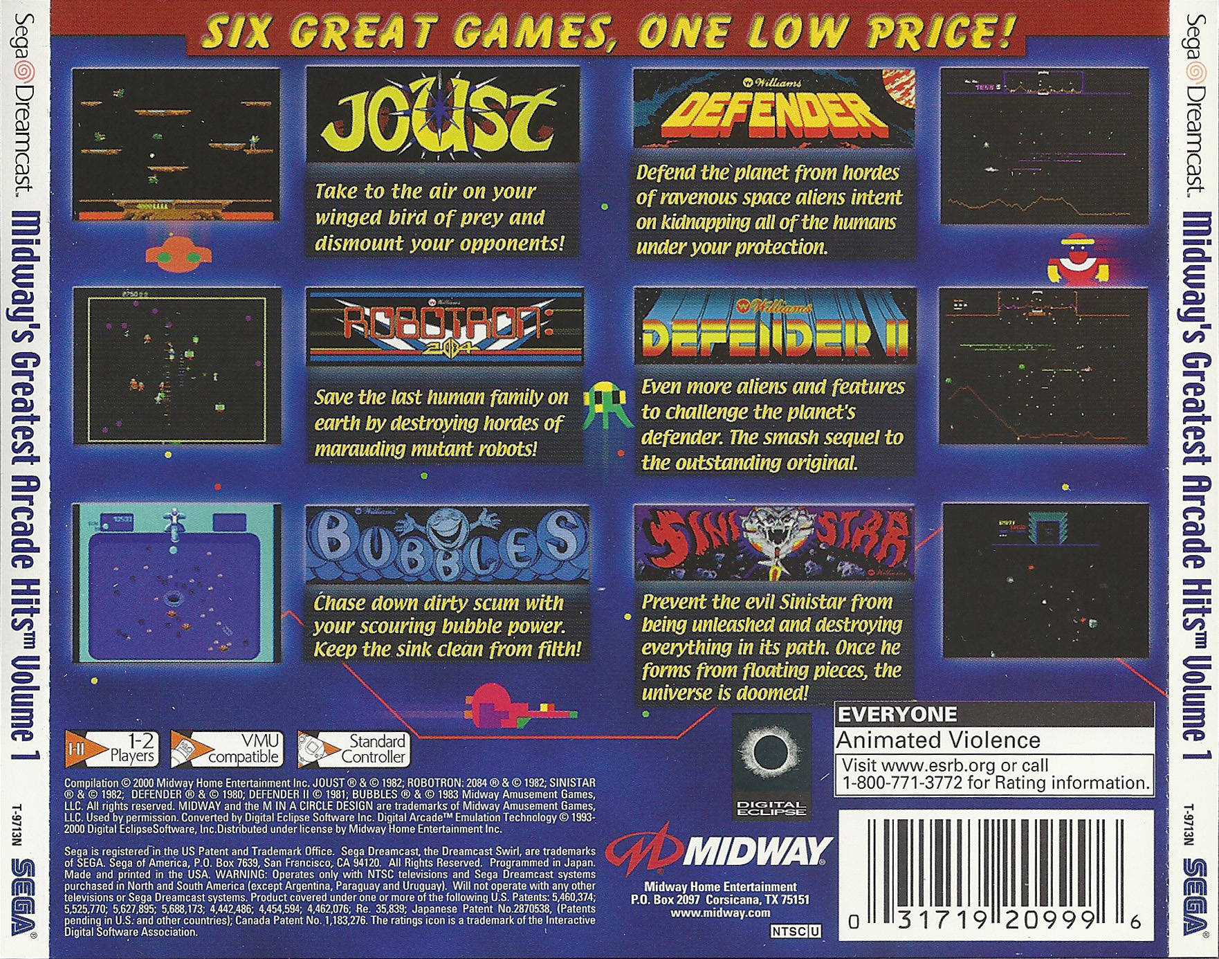 Midway's Greatest Arcade Hits Volume 1 Images - LaunchBox Games Database