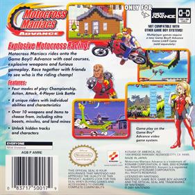 Motocross Maniacs Advance - Box - Back Image