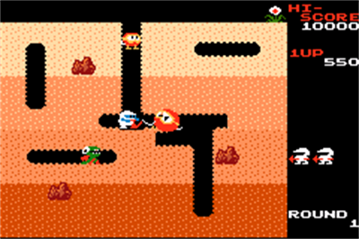 Famicom Mini: Dig Dug - Screenshot - Gameplay Image