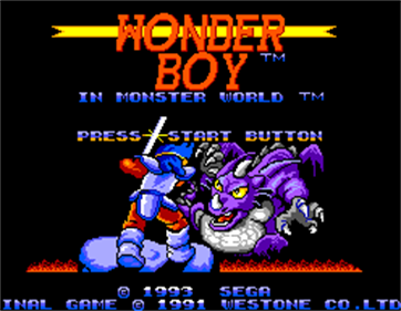 Wonder Boy in Monster World - Screenshot - Game Title Image