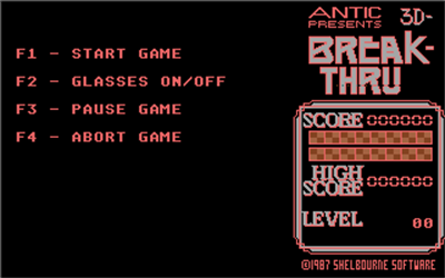 3-D Break-Thru - Screenshot - Game Title Image
