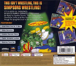 The Simpsons Wrestling - Box - Back Image