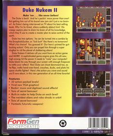 Duke Nukem II - Box - Back Image